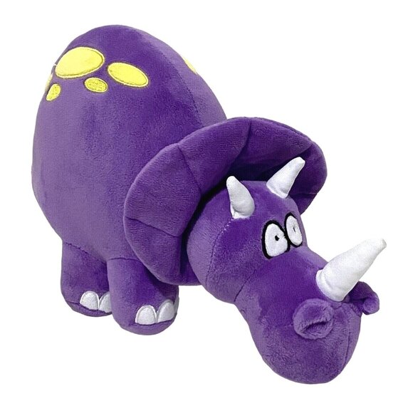 Vachichi Plush Triceratops 12" Purple Dinosaur Stuffed Animal Soft Eyes - Picture 2 of 5